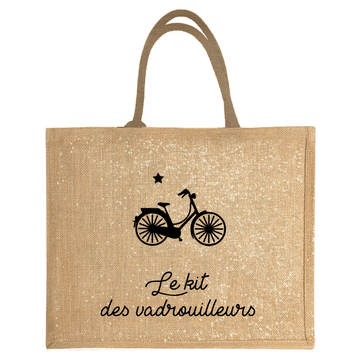 Cabas de plage personnalisé Toile de jute pailletée